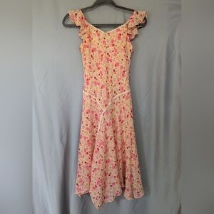 Limited Too Floral Ruffle Dress Size 10